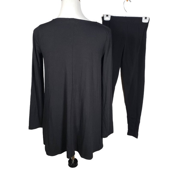 Zenana Women's Small Black 2-Piece Stretchy Long Set Long Sleeve Top & Pants - Picture 5 of 8